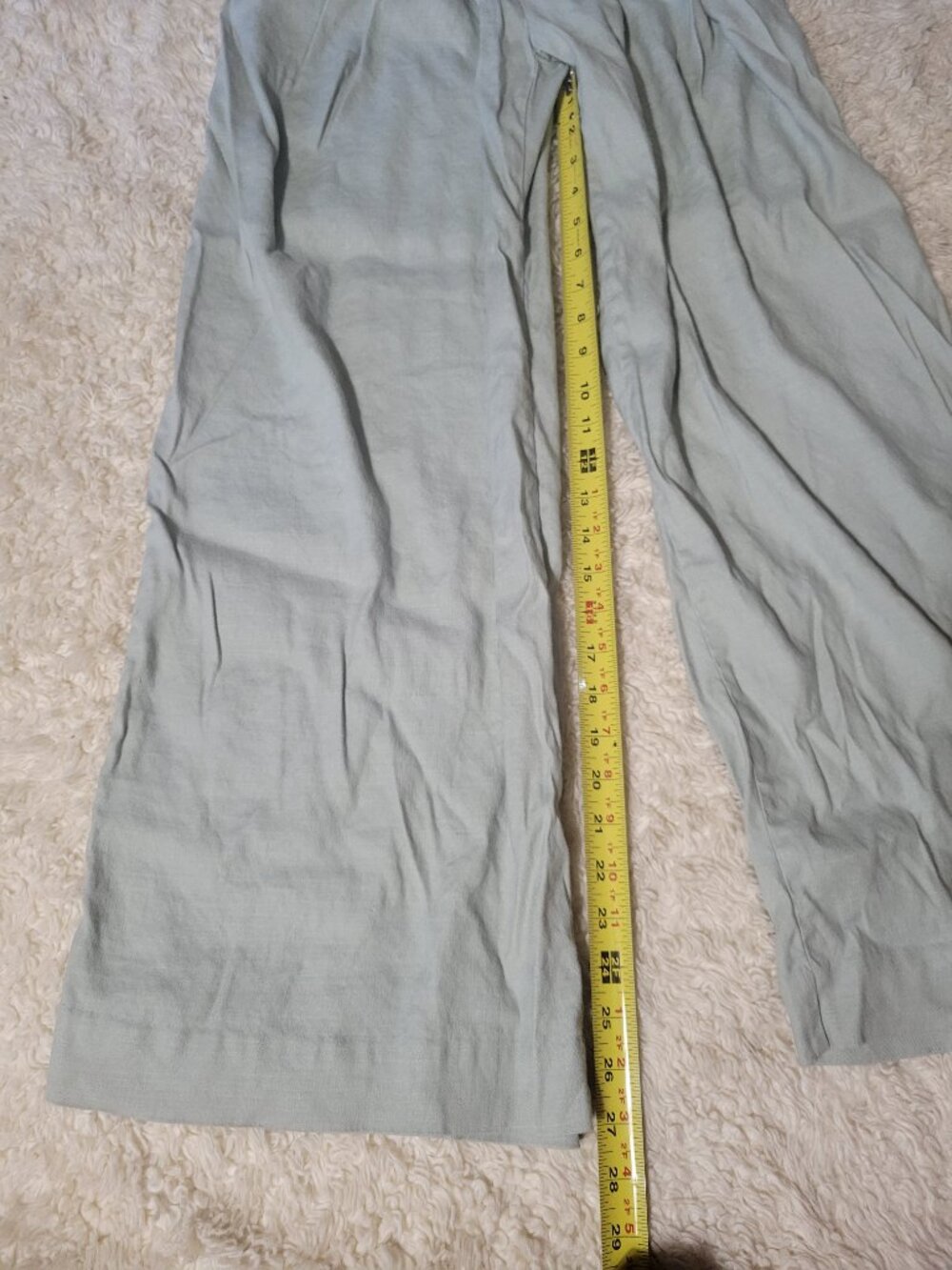 Anthropologie Avery Pleated Linen Wide Leg Trouser Sage Green | XXSP By Maeve - Picture 9 of 13